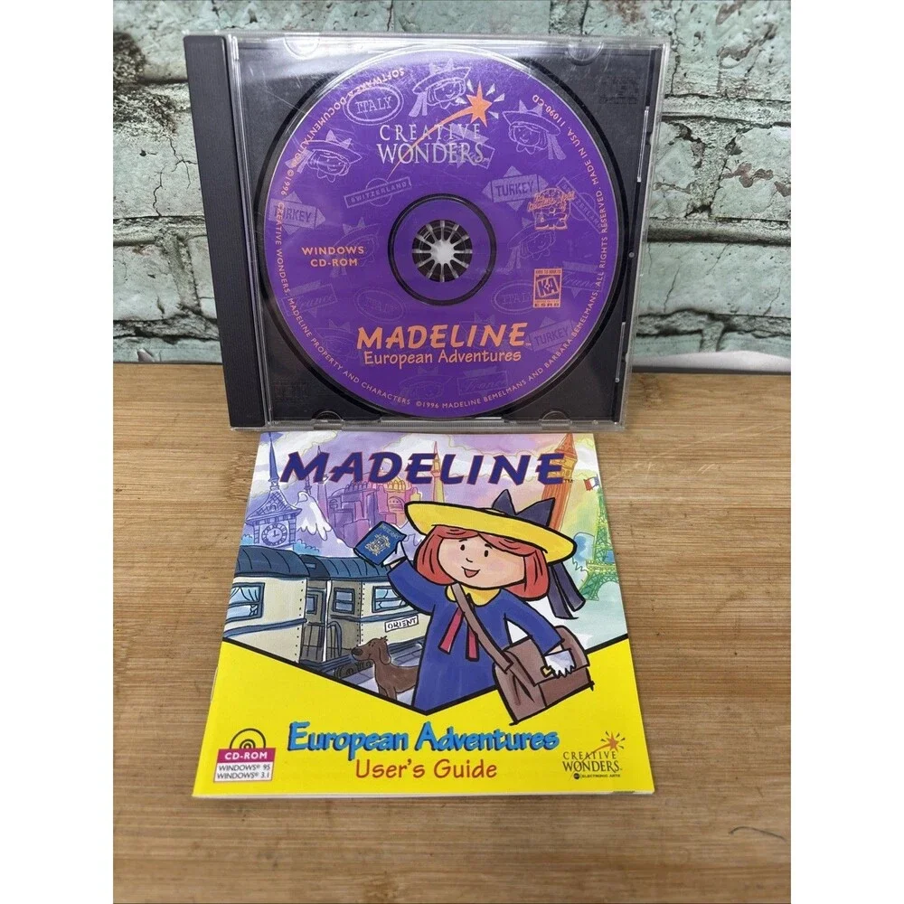 Madeline European Adventures PC CD-ROM Windows 3.1, 95 AND Users Guide Book
